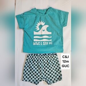 Cat & Jack Teal and White Kids Matching Set